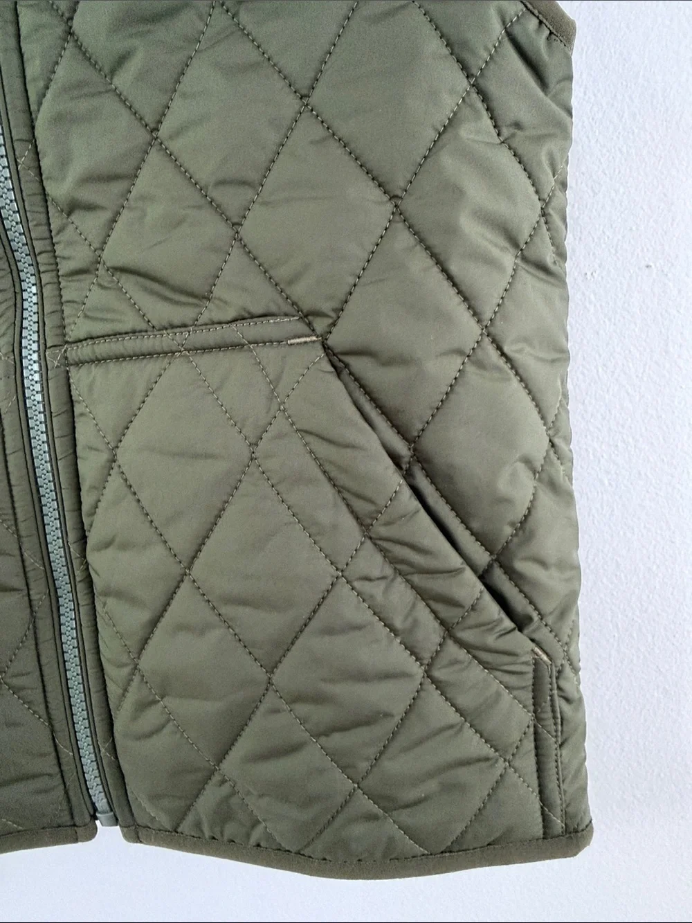 Ralph Lauren Kids Quilted Olive Vest with Orange Pony